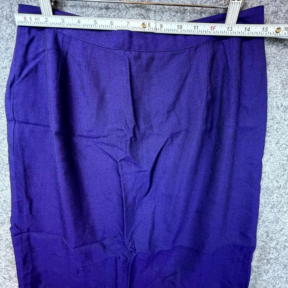 Vintage Le Suit Petite‎ Skirt Suit Set Womens 12P Purple Rayon Double Breasted - Picture 7 of 8